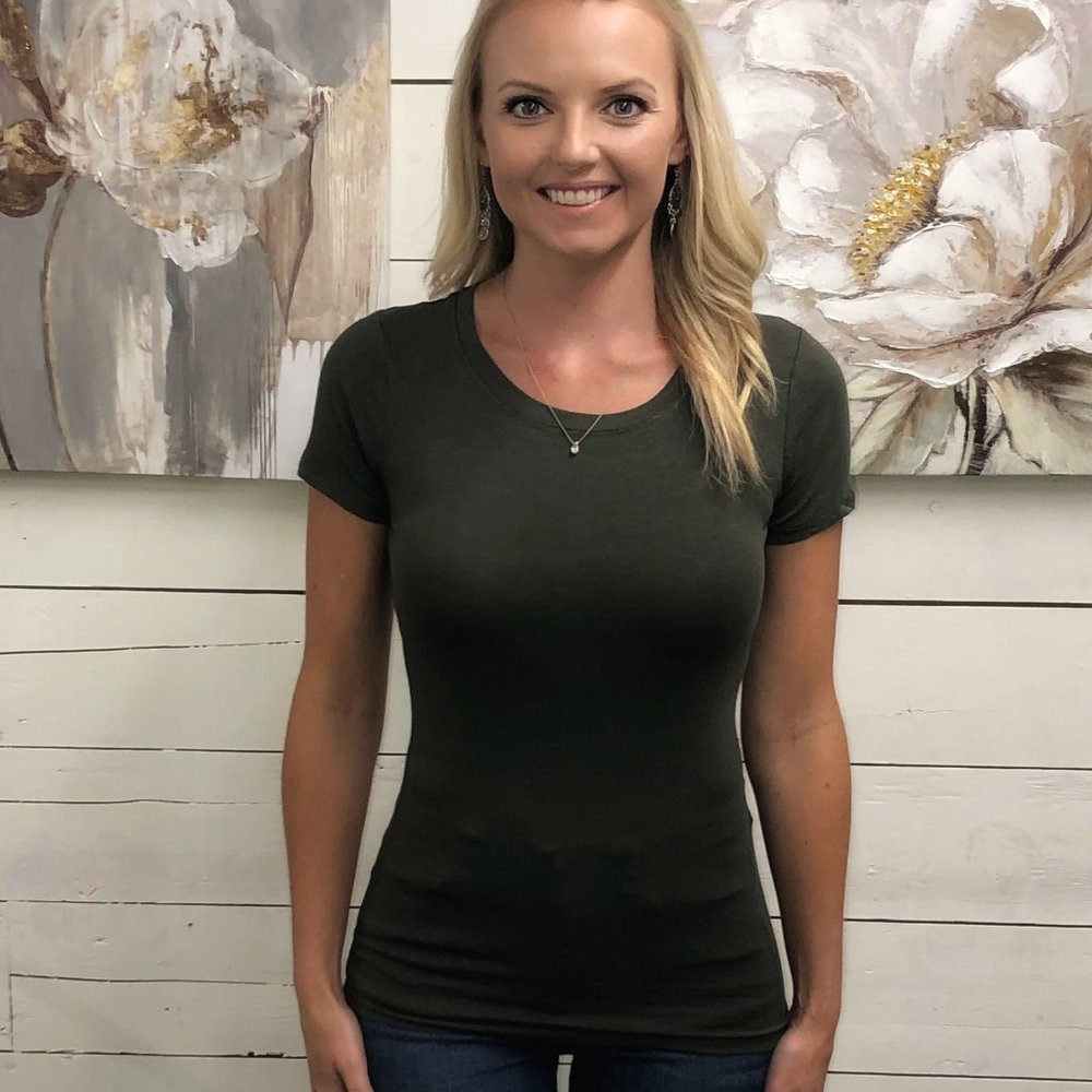 Short Sleeve Crew Neck Tee - Olive